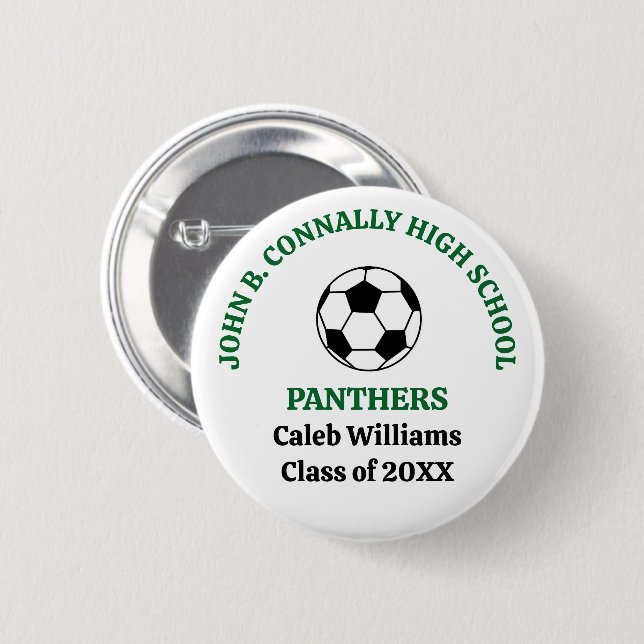 Individuelle Grüner Fußballmannschaft der High Sch Button (Vorne & Hinten)