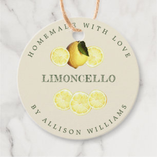 Individuelle hausgemachte Limoncello Antikes Weiße Geschenkanhänger