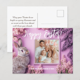 🐰 🥚 🌸 individuelle Hoppy Lilac Dreams Feiertagspostkarte