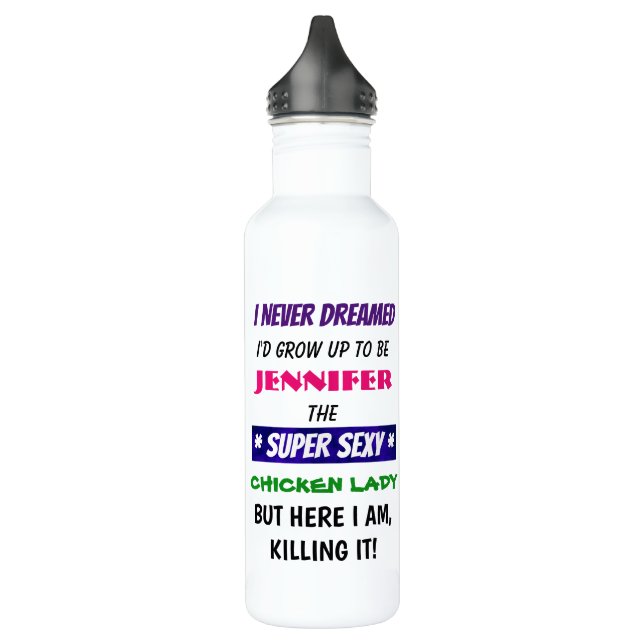 Individuelle Hühnerlady - 24 oz. Flasche Edelstahlflasche (Links)