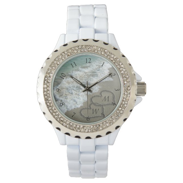 Individuelle Initialen für Beach Sand Hörnchen Armbanduhr (Vorderseite)