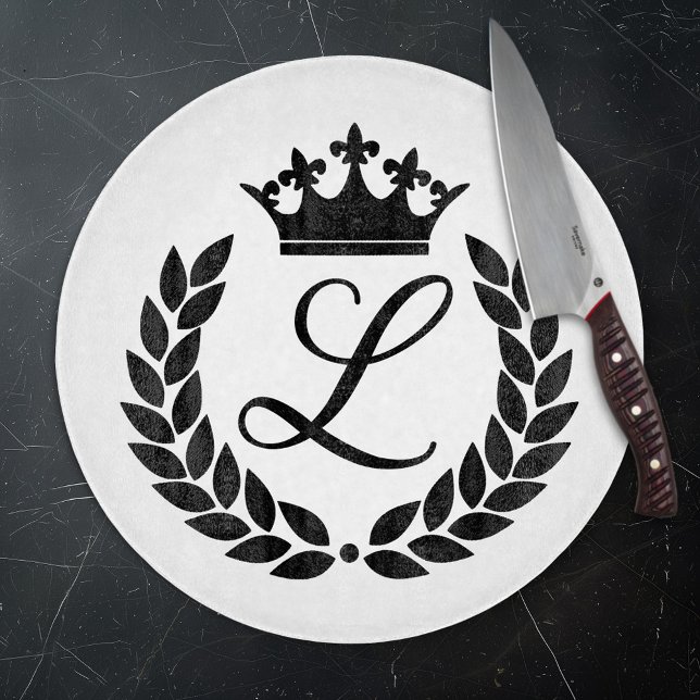 Individuelle Initialen Lorbeerblätter & Krone Schneidebrett (Von Creator hochgeladen)