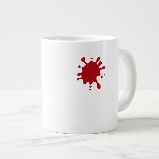 Individuelle Jumbo-Tasse – rotes Sprenkeldesign (Vorderseite Rechts)