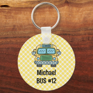 Individuelle Jungen-Rucksack-Bus-Info-Etikette Schlüsselanhänger