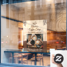 Individuelle Kaffeeservice Business Front Medium Fensteraufkleber