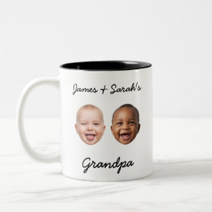 Individuelle Kindergesichter & Namen Personalisier Zweifarbige Tasse