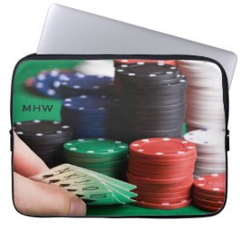 Individuelle Laptop-Ärmel für POKER in Monogramm Laptopschutzhülle