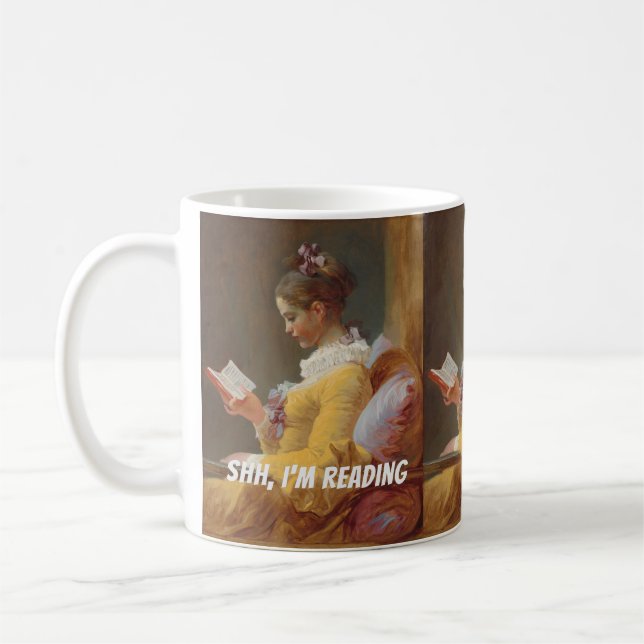 Individuelle Lesetasse – Pst, ich lese Kaffeetasse (Links)