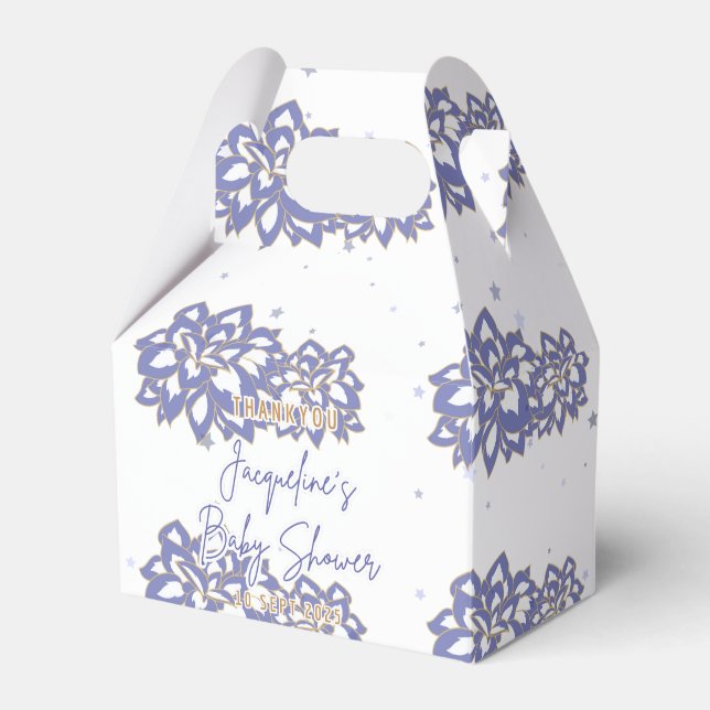 Individuelle Lila Babydusche Geschenkschachtel (Vorderseite)
