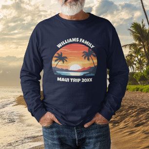 Individuelle Maui-Reise Sonnenaufgang Palmen Langa Tri-Blend Shirt