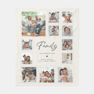 Individuelle Mehrfach-Foto-Familien-Collage-Andenk Fleecedecke