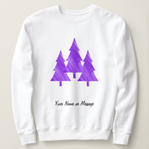 Individuelle minimale Coole ästhetische Lila Bäume Sweatshirt