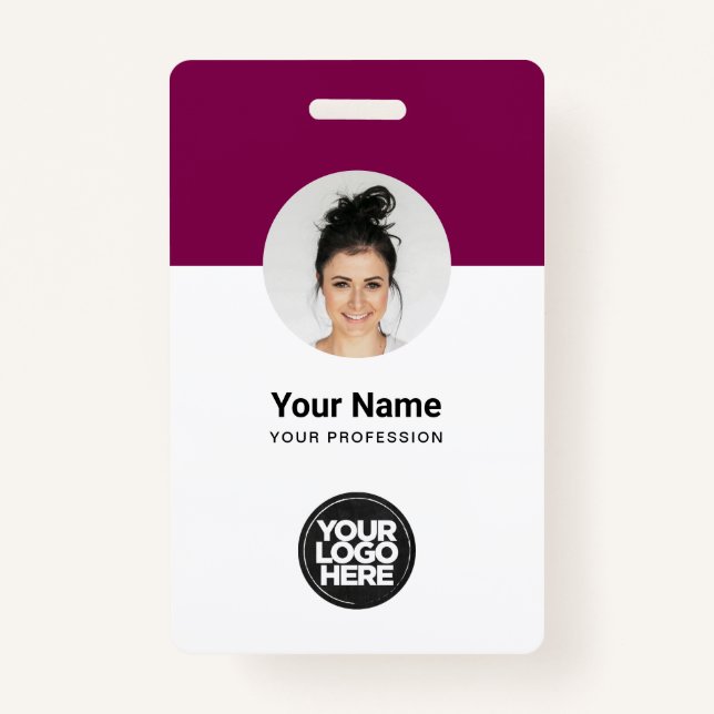 Individuelle Mitarbeiter Moderne ID Card Burgundy  Ausweis (Vorderseite)