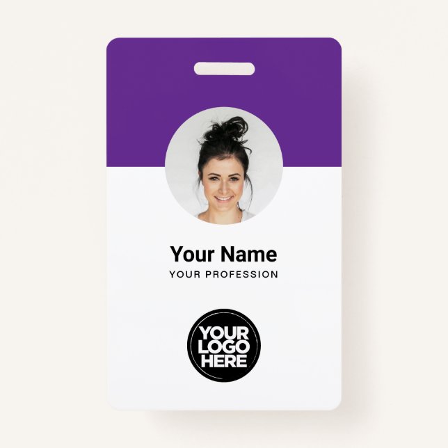 Individuelle Mitarbeiter Moderne ID Card Lila QR-A Ausweis (Vorderseite)