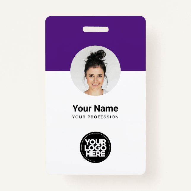 Individuelle Mitarbeiter Moderne ID Card Lila QR-A Ausweis (Vorderseite)