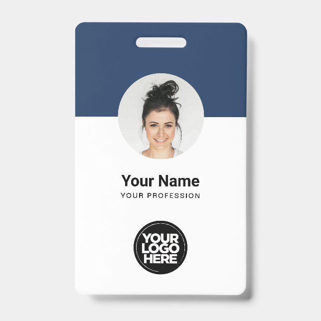 Individuelle Mitarbeiter Moderne ID Card Navy Blue Ausweis (Front)