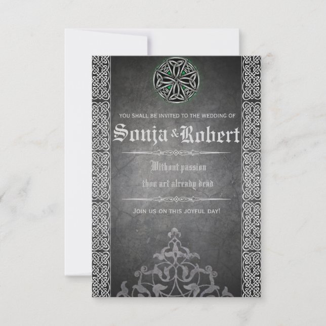 Individuelle, mittelalterliche keltische Hochzeit Einladung (Vorderseite)