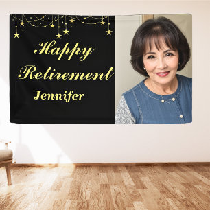 Individuelle moderne Black & Gold Foto Happy Retir Banner