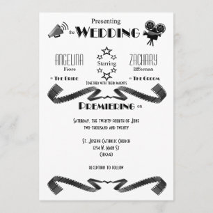 Individuelle moderne Filmfan-Hochzeitseinladung Einladung