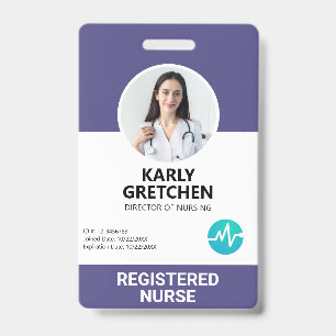 Individuelle moderne Krankenhausmitarbeiter Foto-I Ausweis