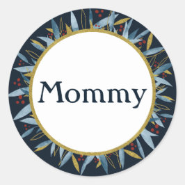 Individuelle Mommy Rounded Frame mit Branch Bouque Runder Aufkleber