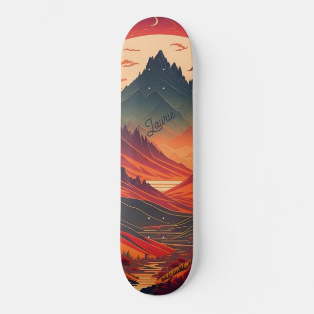 Individuelle Mondlicht-Gebirgsfarbe Skateboard (Vorderseite)