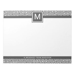 Individuelle, monogramm Abstrakte Patterns Notizblock