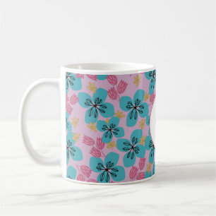 individuelle Mütter Blumen elegant rosa modern  Kaffeetasse