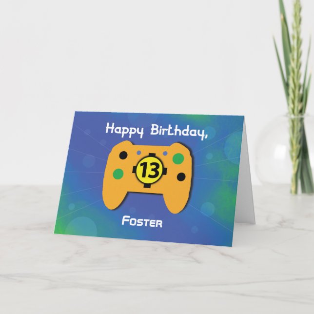 Individuelle Name 13 Jahre alter Gamer-Controller Karte (Vorderseite)