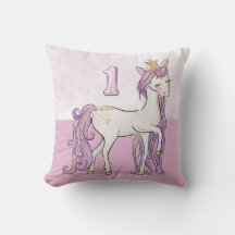 Individuelle Name 1. Geburtstag Rosa Pferd mit Kro