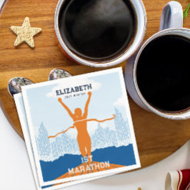 Individuelle Name 1. Marathon Celebration Party Serviette