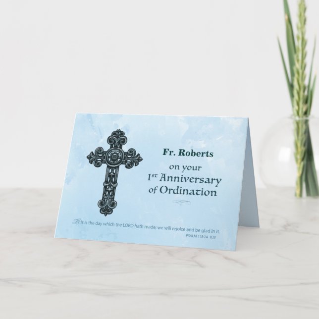 Individuelle Name 1. Ordination Jubiläumspriester Karte (Vorderseite)