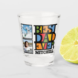 Individuelle Name & 2 Fotos BESTER VATER JE Schnapsglas
