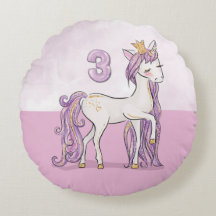 Individuelle Name 3. Geburtstag Rosa Pferd mit Kro