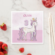 Individuelle Name 3. Geburtstag Rosa Pferd mit Kro