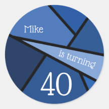 Individuelle Name 40. Geburtstag Abstrakt Blue Geo