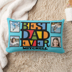 Individuelle Name & 4 Fotos BESTER VATER JE Lendenkissen