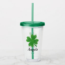 Individuelle Name 4 Leaf Clover St. Patrick's Day Acryltrinkbecher