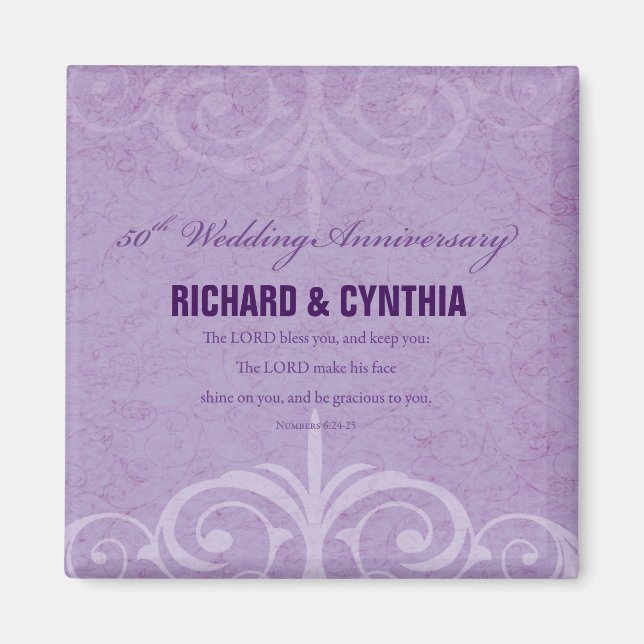 Individuelle Name, 50. Hochzeitstag bis Paar Magnet (Vorne)