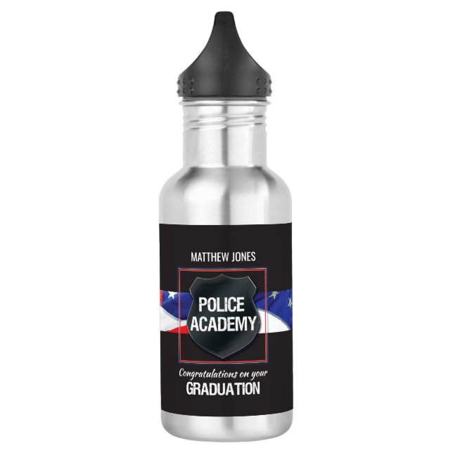 Individuelle Name, Abschluss der Polizeiakademie Edelstahlflasche (Links)