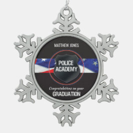 Individuelle Name, Abschluss der Polizeiakademie Schneeflocken Zinn-Ornament