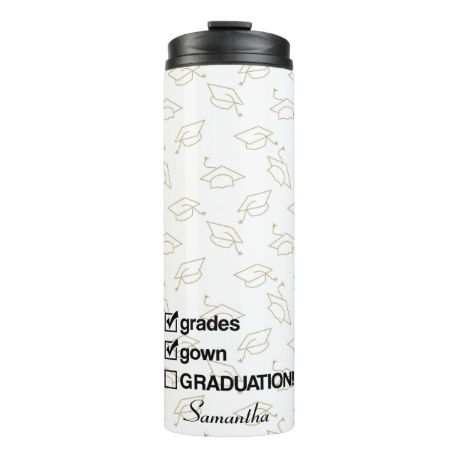 Individuelle Name Abschluss-Geschenk | Funny Absch Thermosbecher (Vorderseite)