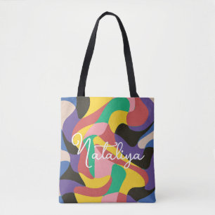 Individuelle Name Abstrakt Art farbenfrohe Geschen Tasche