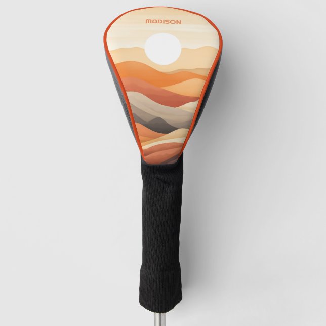 Individuelle Name Abstrakte Landschaftsbilder Golf Headcover (Vorderseite)