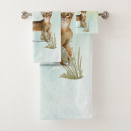 Individuelle Name Abyssinian Cat Pet Badetuch Set