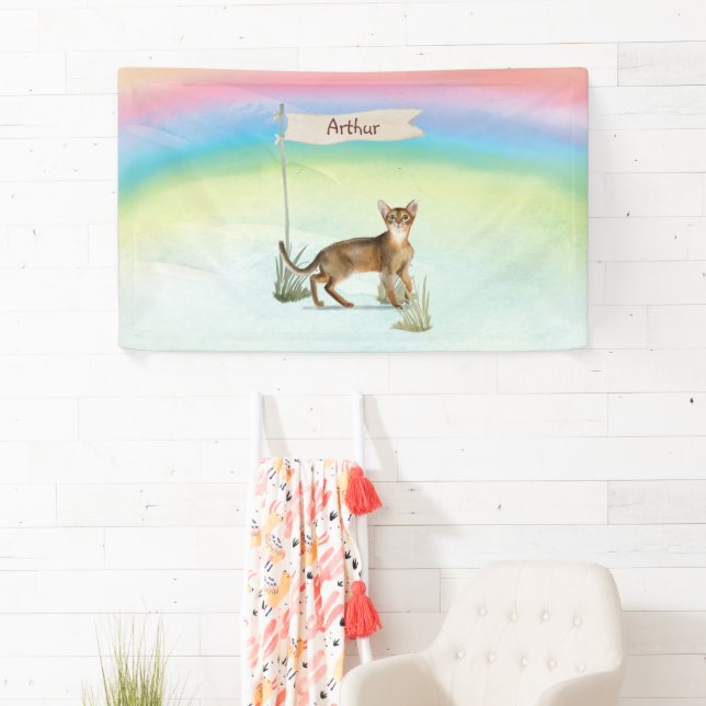 Individuelle Name Abyssinian Cat Pet Banner (Insitu)