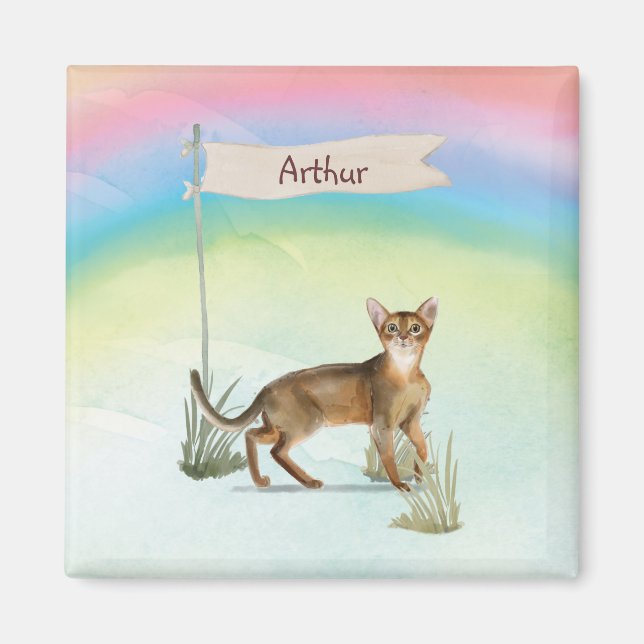 Individuelle Name Abyssinian Cat Pet Magnet (Vorne)