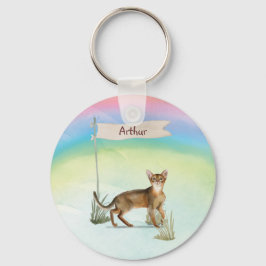 Individuelle Name Abyssinian Cat Pet Schlüsselanhänger