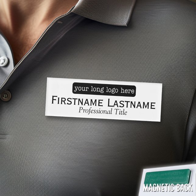 Individuelle Name-Abzeichen mit horizontalem Logo Namenschild (Custom Name Tag - Personalize )