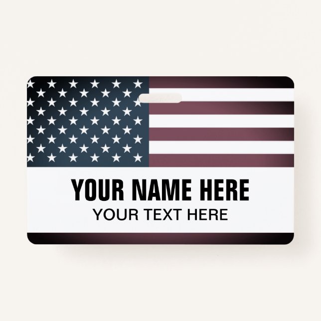Individuelle Name Abzeichen mit patriotischer amer Ausweis (Vorderseite)